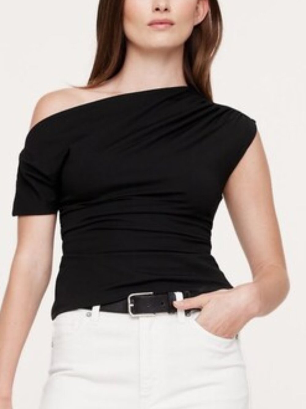 NWT! Banana Republic Black Jersey Knit Off-Shoulder Cutout Back Top S